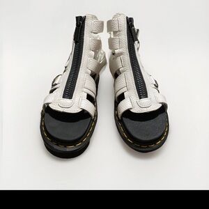 🌺SOLD🌺Dr. Martens Olsen gladiator style zip platform White & Black Sandals